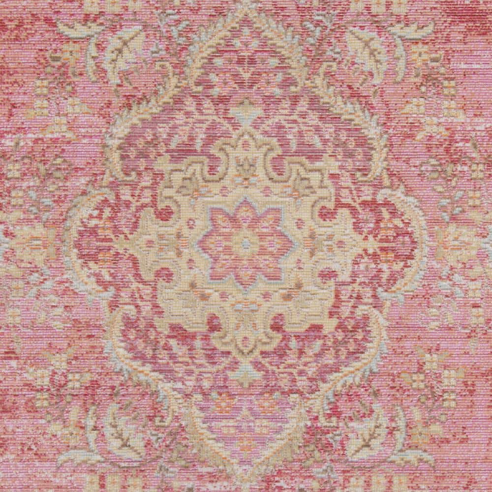 Serenity Pink Flat Woven Synthetic 4' x 6' Area Rug