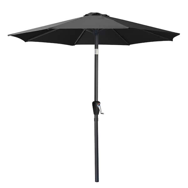 ABCCANOPY 10 ft. Aluminum Market Push Button Tilt Patio Umbrella in Dark Gray