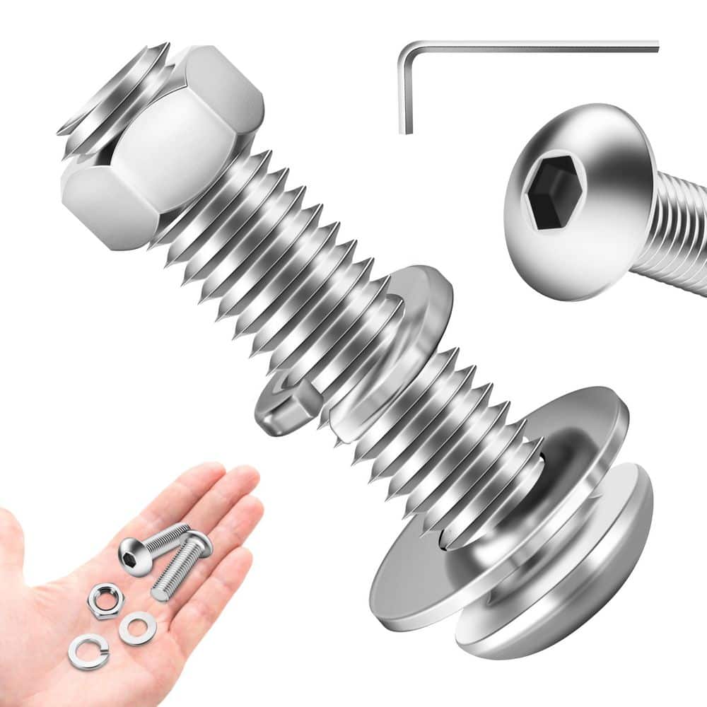 MarySino 3/8 in.-16 x 1-3/4 in. Hex Button Head Stainless Steel