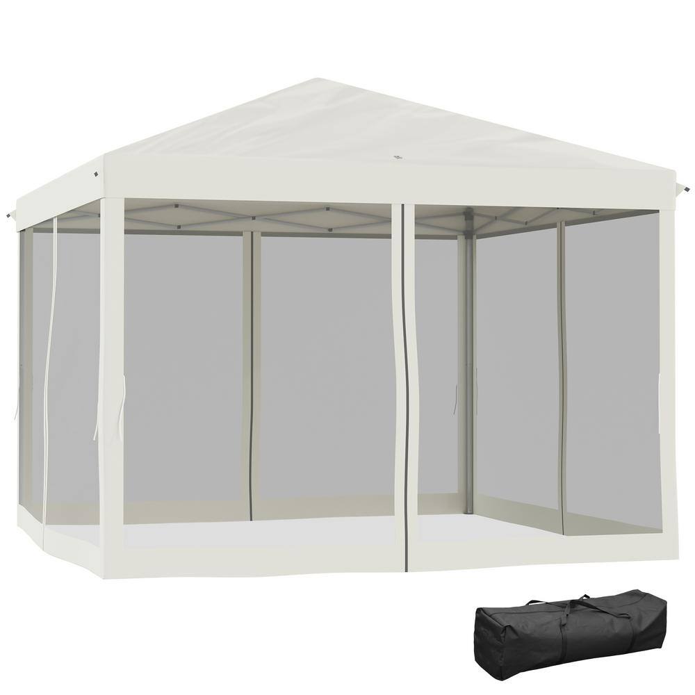 10 ft. x 10 ft. Beige Pop Up Canopy Tent with Removable Mesh Sidewalls, Zipper Doors and Carry Bag, Height Adjustable price history on PriceWatchPro