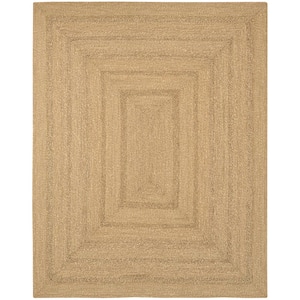 Natural Seagrass Natural 6 ft. x 9 ft. Solid Contemporary Area Rug