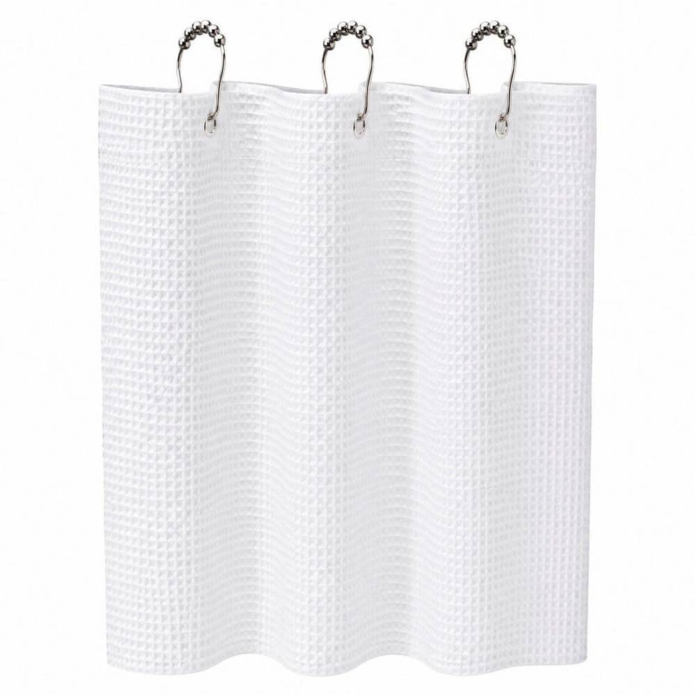 72 in. W x 72 in. L White Waffle Weave Fabric Shower Curtain for Bathroom, 1-Pack price history on PriceWatchPro