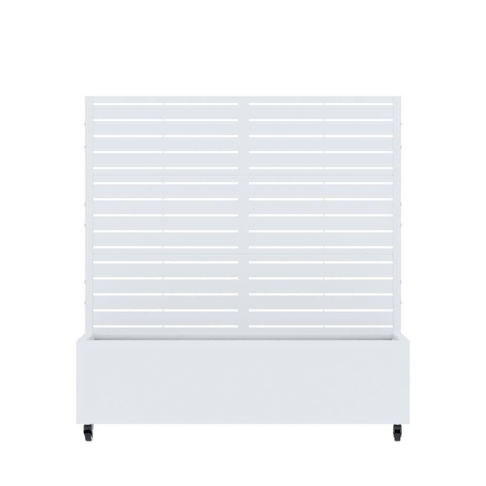 47 in. L x 16 in. W x 47 in. H White Rectangular Iron Garden Planter with Classic Louver Trellis (1-Pack) price history on PriceWatchPro