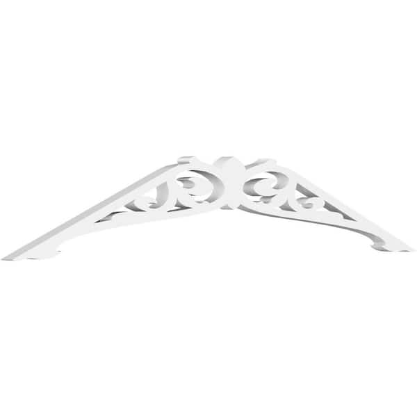 Ekena Millwork 1 in. x 36 in. x 7-1/2 in. (5/12) Pitch Carrillo Gable Pediment Architectural Grade PVC Moulding