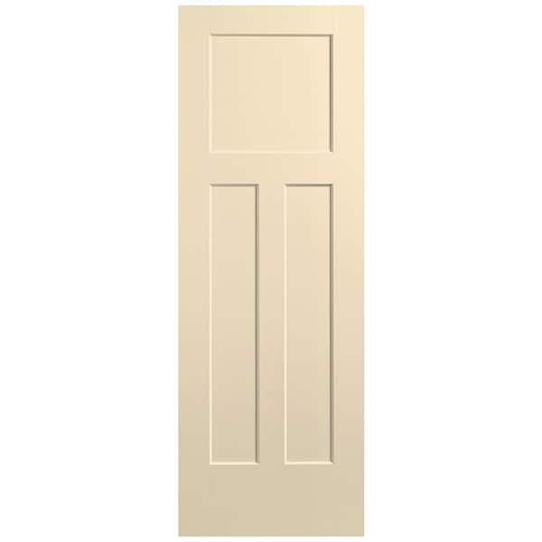 Masonite 28 in. x 80 in. 3-Panel Winslow Single Bore Solid Core Golden Haystack Molded Composite Interior Door Slab