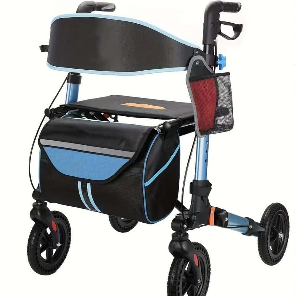 4-Wheel Rollator Walker, Lightweight Foldable All Terrain Rolling Walker with seat, Handles and Backrest price history on PriceWatchPro