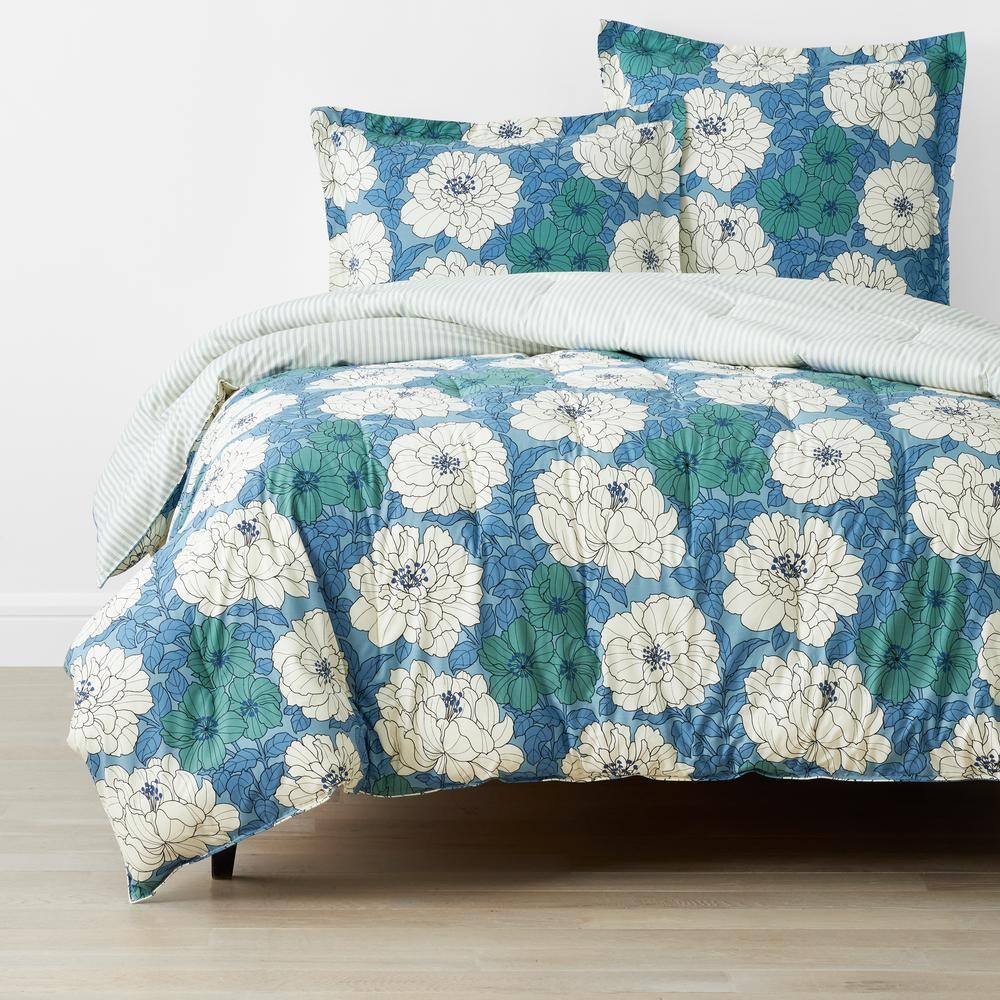 The Company Store Company Cotton Remi Floral Blue Full Cotton Percale