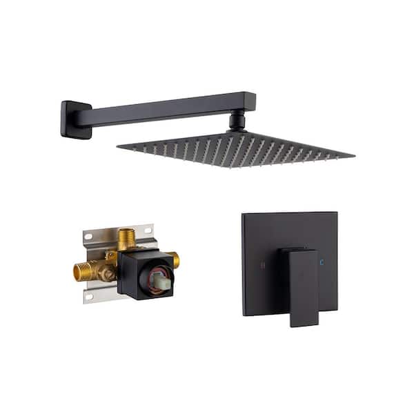 Single Handle 1-Spray Shower Faucet 1.8 GPM with 360° Swivel in. Matte Black (Valve Include)