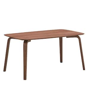 Casson Walnut Finish Wood 35 in. 4-Legs Dining Table Seats 4
