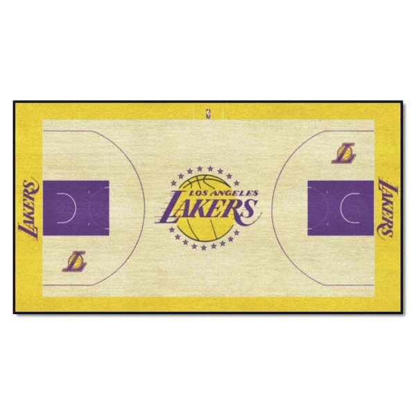 FANMATS NBA Los Angeles Lakers 3 ft. x 5 ft. Large Court Runner Rug