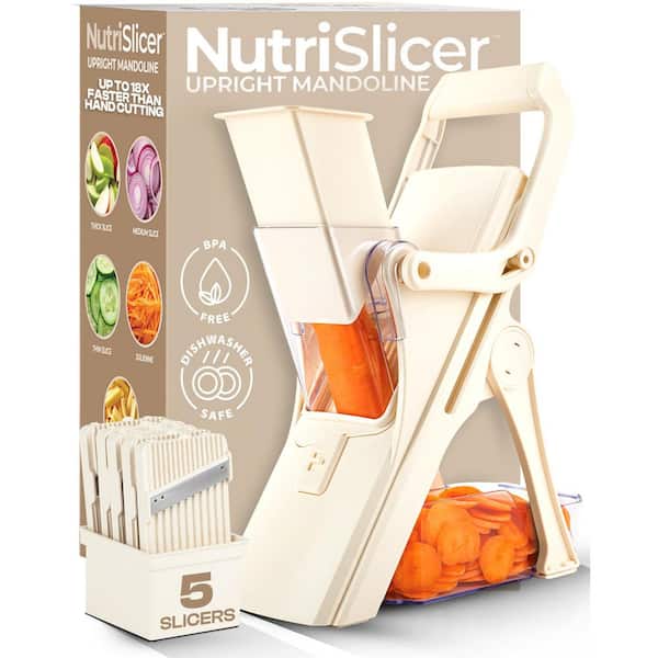 As Seen on TV Nutri Slicer Mandoline 5-in-1 Multi-Functional Portable Countertop Kitchen Mandoline in Cream