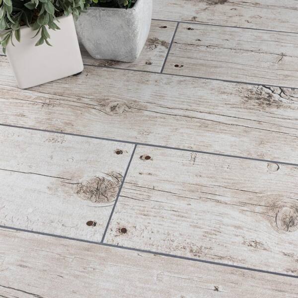 Merola Tile Cottage White 5 7 8 In X, White Wood Plank Ceramic Tile