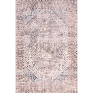Kirsty Traditional Distressed Cotton Rust Doormat 3 ft. x 5 ft. Accent Rug