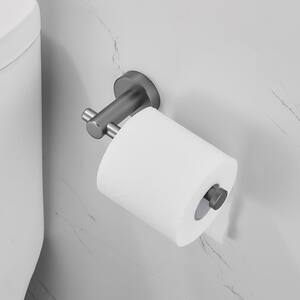 Modern Wall-Mounted Single Arm Toilet Paper Holder in Gray
