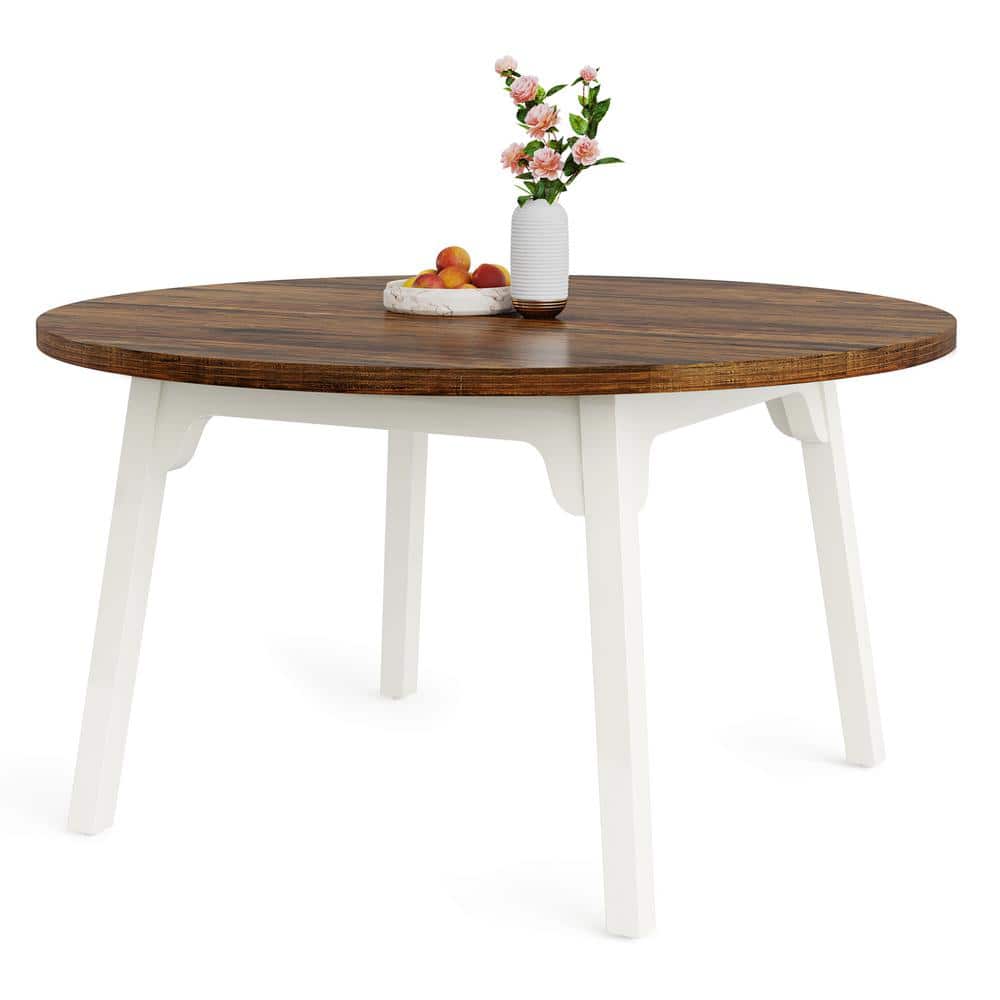 TRIBESIGNS WAY TO ORIGIN Halseey Farmhouse Industrial Brown White Wood ...