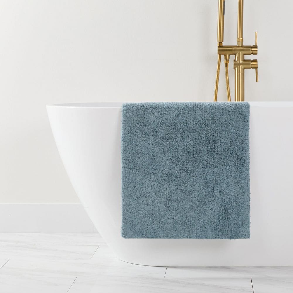 21 in. x 34 in. Light Blue 100% Cotton Plush Reversible Bath Mat price history on PriceWatchPro
