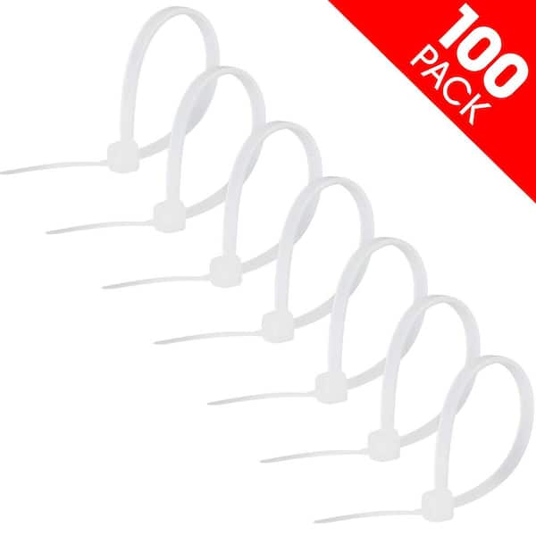 Power Gear 4 in. Plastic Cable Ties, Clear (100-Pack)