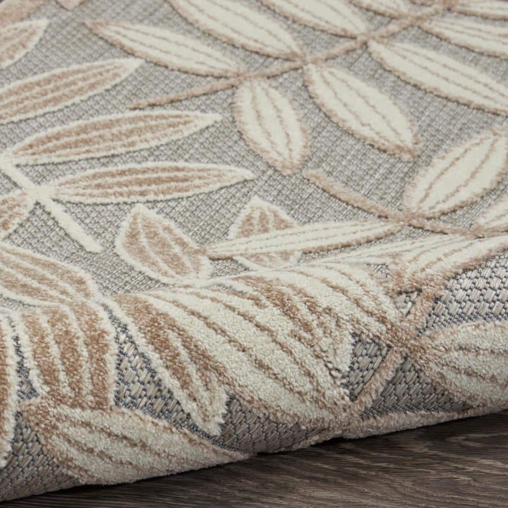Natural 7' x 10' Flat Woven Stain-Resistant Indoor/Outdoor Area Rug