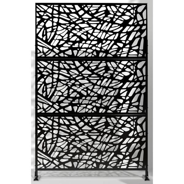 Unbranded Outdoor Black Laser Cut Galvanized Steel Privacy Screen