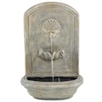 Seaside French Limestone Electric Powered Outdoor Wall Fountain