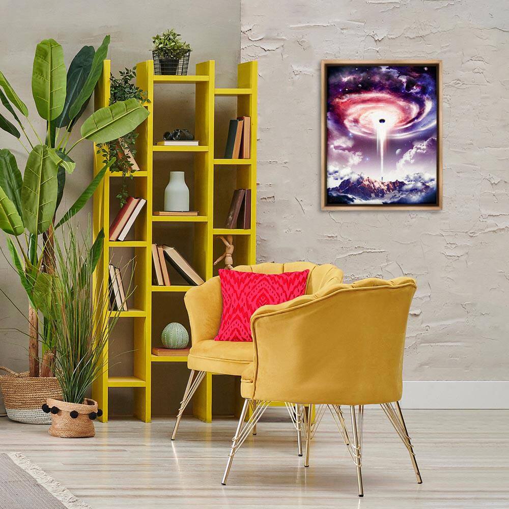 Surreal Space Nebula Rays by Barrett Biggers Brown Floater Frame Nature Graphic Art Print 21 in. x 17 in. price history on PriceWatchPro