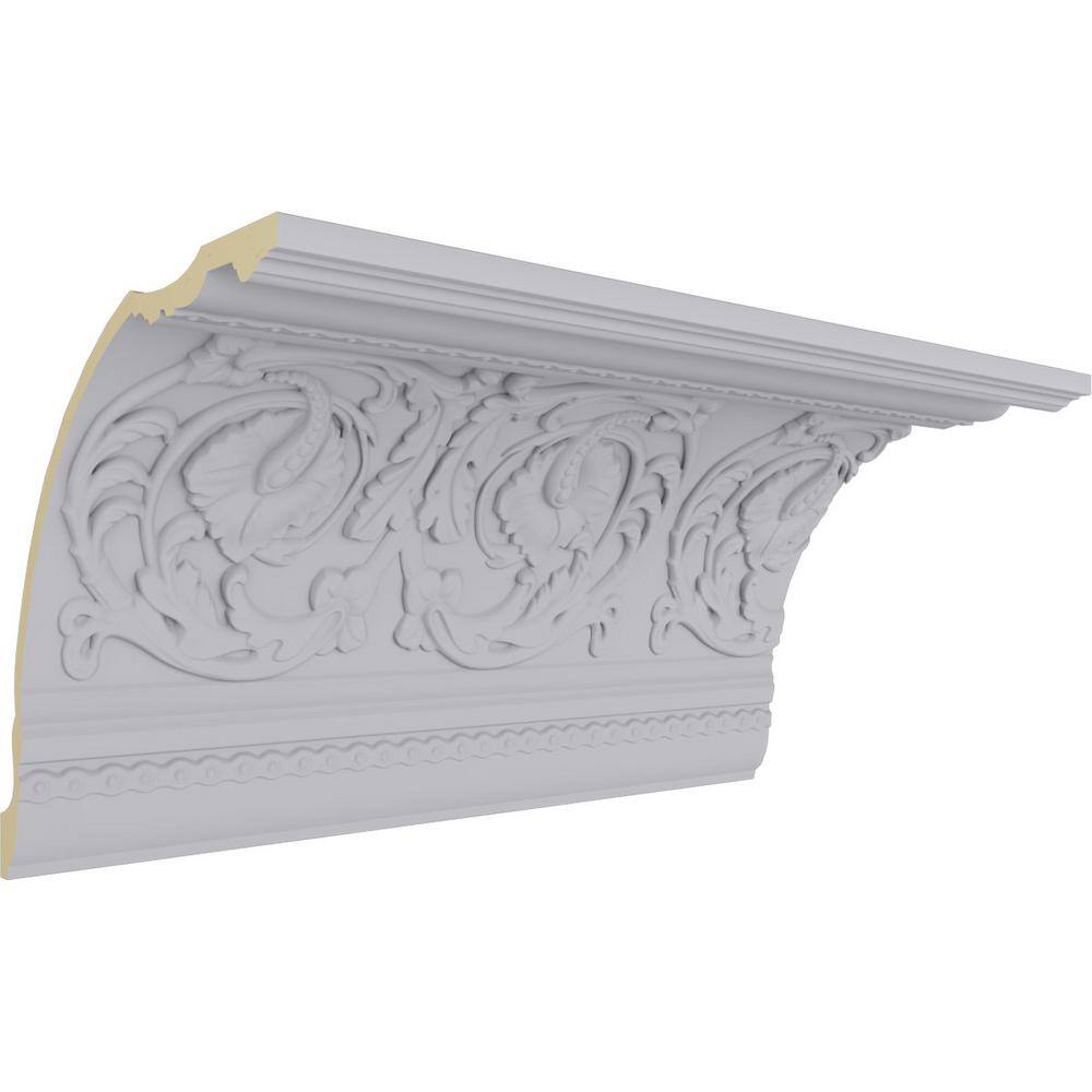 Primed White Polyurethane Geometric Crown Moulding Sample