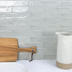 Newport Taupe 2 in. x 0.39 in. Polished Ceramic Subway Wall Tile Sample