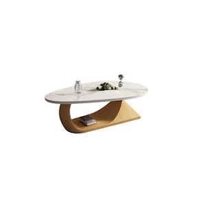 47.2 in. Burlywood Oval Shape Sintered Stone Top Coffee Table