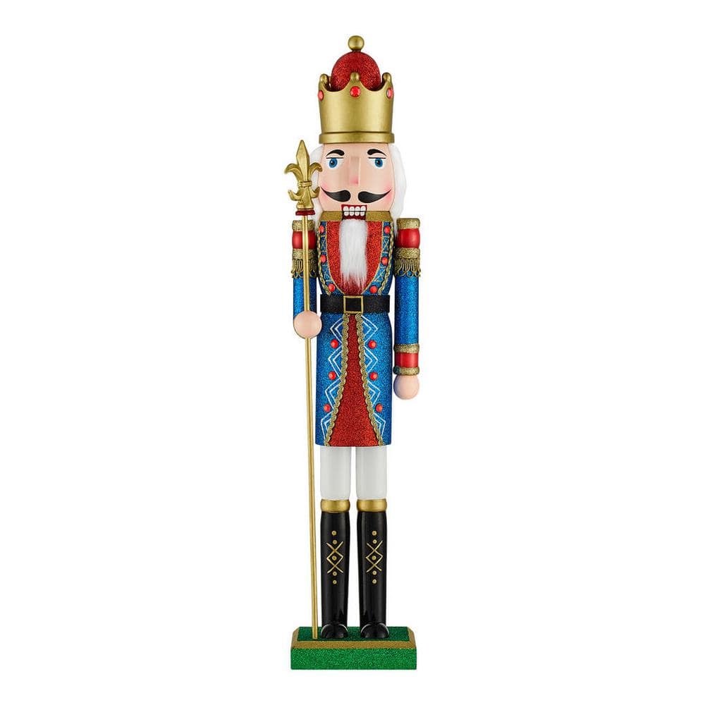 Home Accents Holiday 22 in Blue-Red Nutcracker With Staff 22GB10116D ...