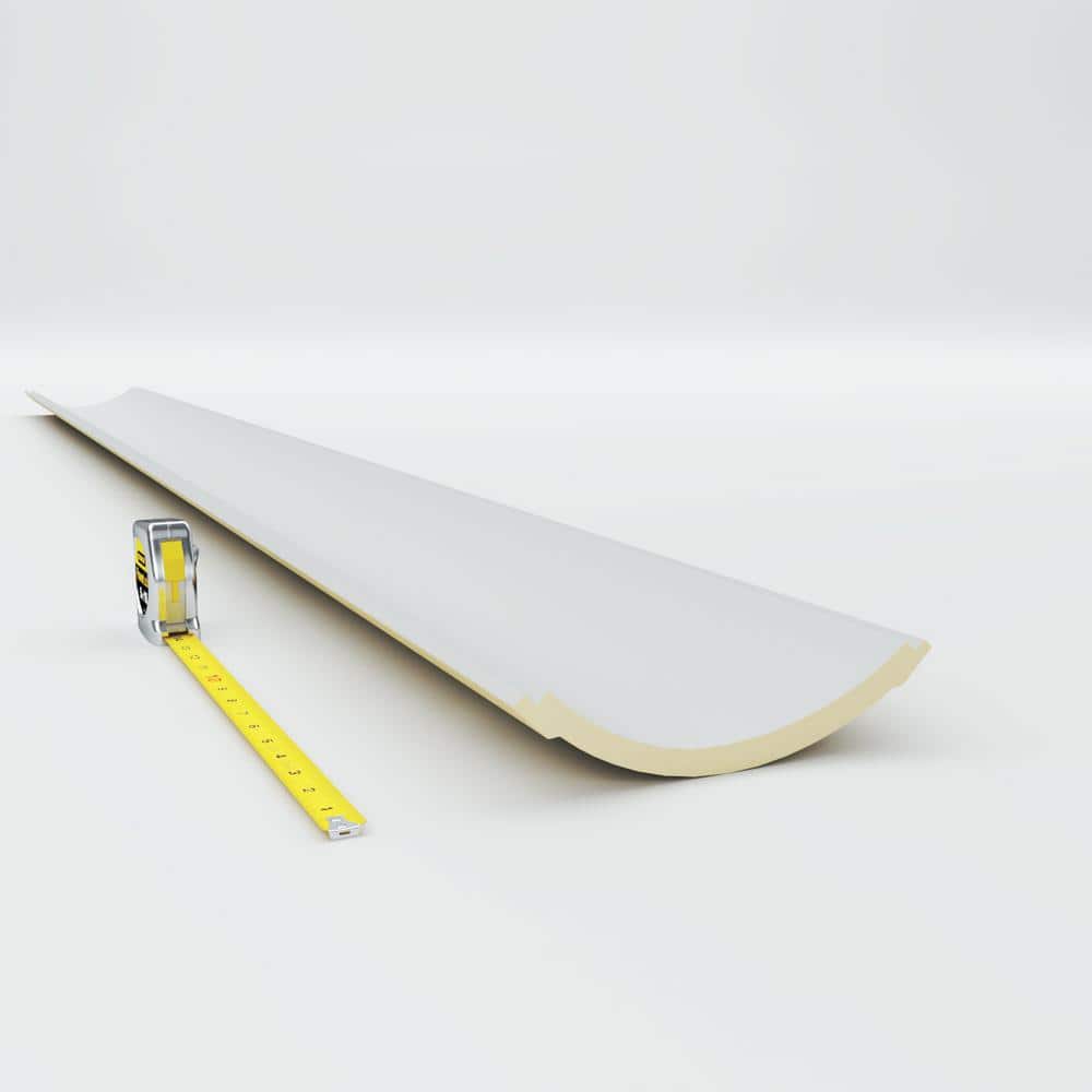 Primed White Polyurethane Classic Crown Moulding Sample, 12" Length
