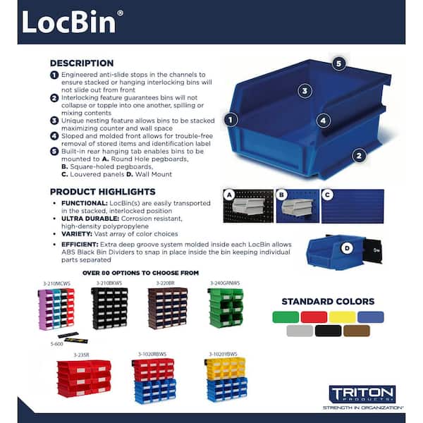 Triton Products LocBin 14-3/4 in. L x 8-1/4 in. W x 7 in. H Yellow