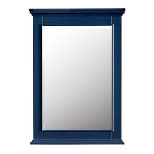 25 in. W x 36 in. H Framed Rectangular Bathroom Vanity Mirror in Navy Blue