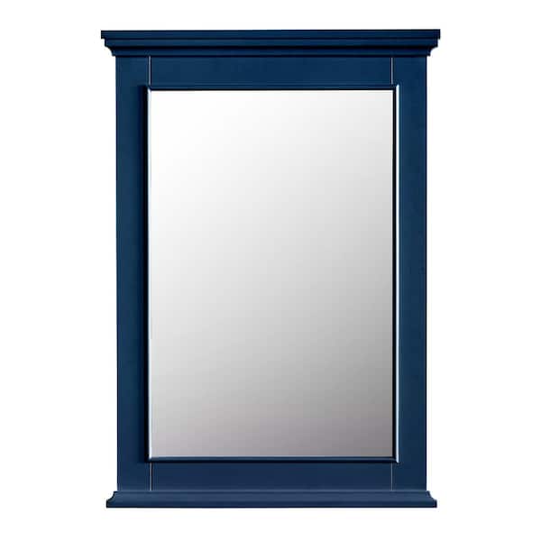 TILE & TOP 25 in. W x 36 in. H Framed Rectangular Bathroom Vanity Mirror in Navy Blue
