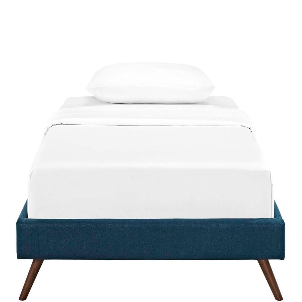 Azure Twin Upholstered Wood Frame Platform Bed with Slats
