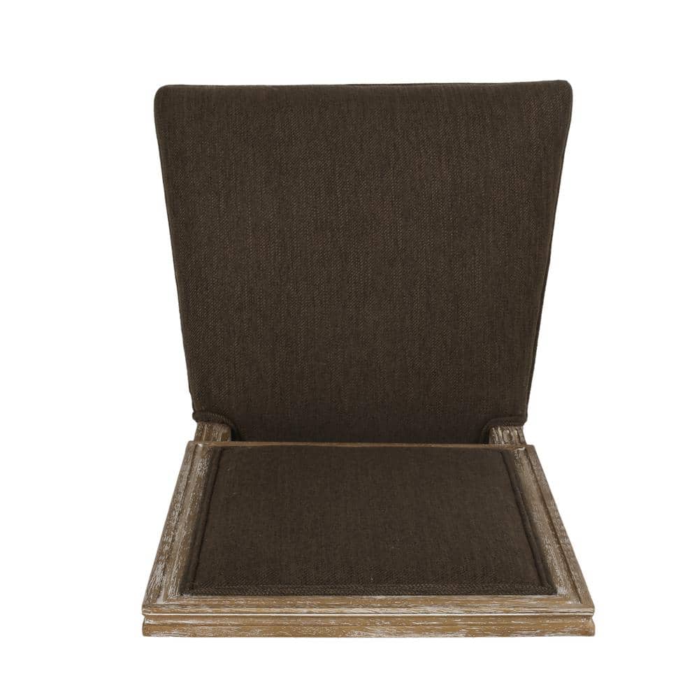 High-Back Parsons Side Chair in Brown with Wood Frame, Set of 2
