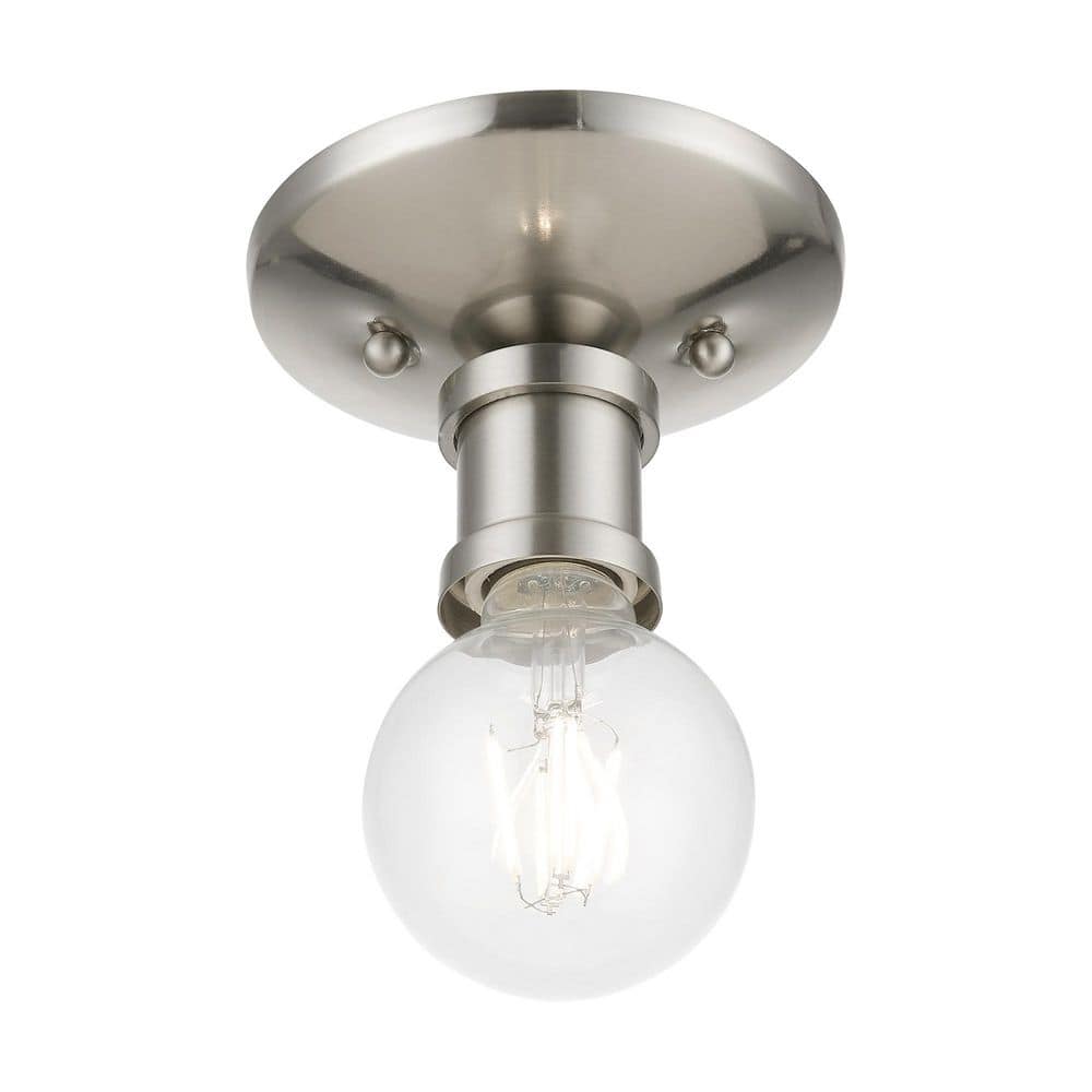 Lansdale Brushed Nickel Single Light Indoor/Outdoor Flush Mount