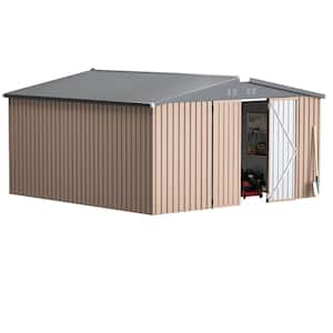 AECOJOY 14 ft. W x 12 ft. D Metal Shed with Double Lockable Doors