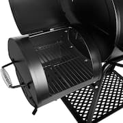 Charcoal Grill in Black with Offset Smoker with High Heat-Resistant BBQ Gloves
