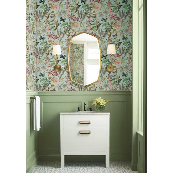 Sky Blue Butterfly House Paper Non-Pasted Matte Wallpaper