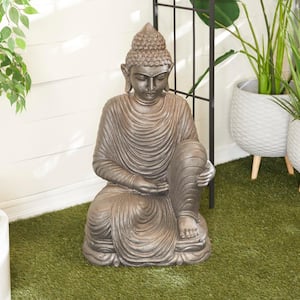 36 in. Magnesium Oxide Indoor Outdoor Meditating Buddha Garden Sculpture