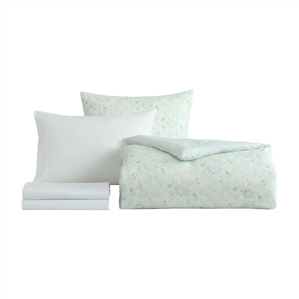 Laura Ashley Quartet Reversible 7-Piece Light Blue Microfiber