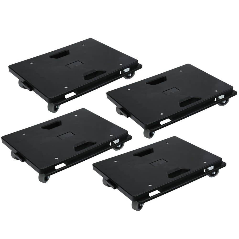 500 lb. Black Connectable Furniture Dolly with 4 Wheels, Small Flat Dolly C