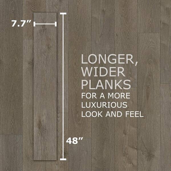 ASPEN FLOORING Echelon Oak 12mm T x 7.7 in. W x 48 in. L Click Lock Water Resistant Laminate Wood Flooring (15.39 sq. ft./case)