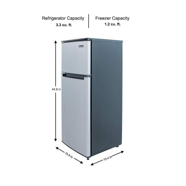 Magic Chef - 4.5 cu. ft. 2 Door Mini Fridge in Stainless Look with Freezer