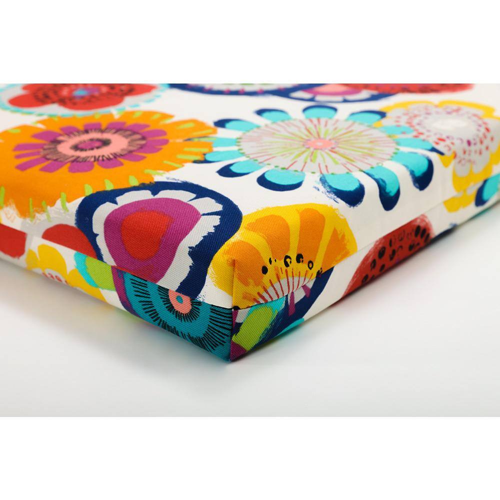 Floral Multicolor Polyester Outdoor Chaise Lounge Cushion