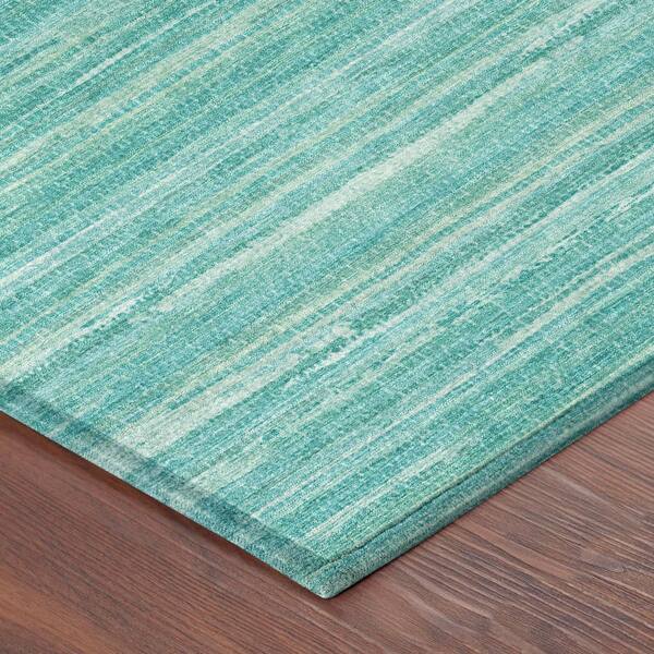 Chantille Machine Washable Indoor/Outdoor Abstract ACN2717 Aqua 5 ft. x 7 ft. 6 in. Area Rug