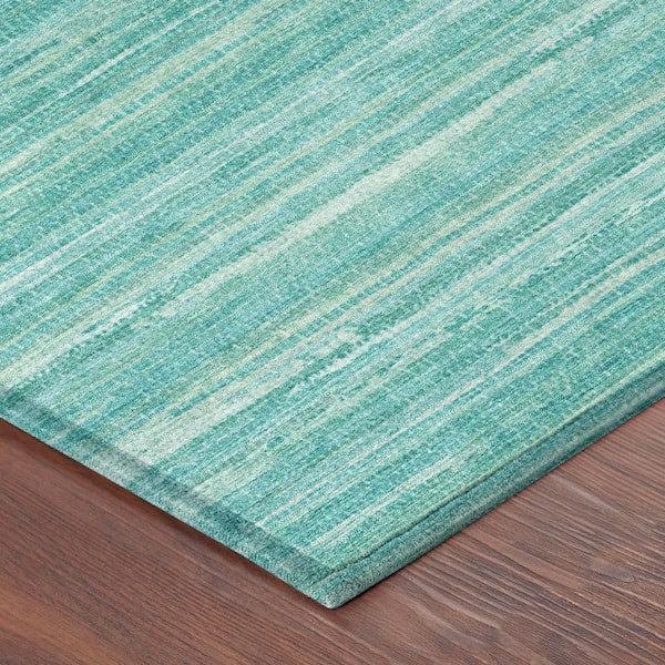 Chantille Machine Washable Indoor/Outdoor Abstract ACN2717 Aqua 9 ft. x 12 ft. Area Rug