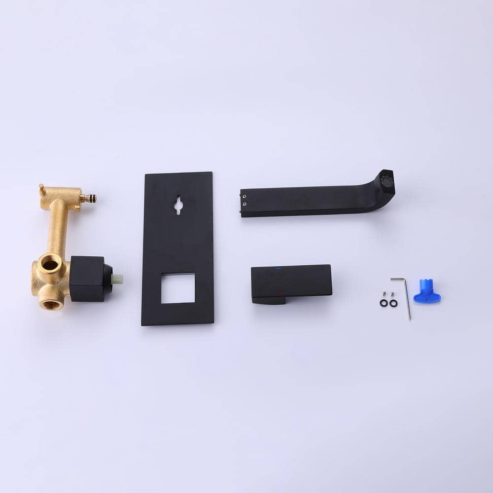 Matte Black Wall-Mount Single Handle Bathroom Faucet