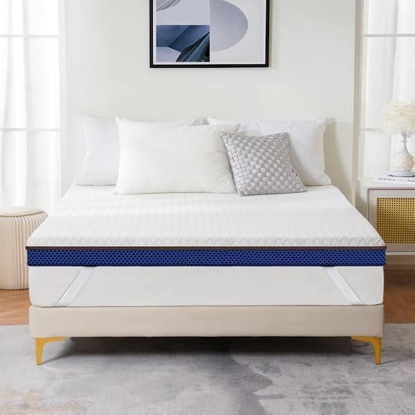 Bafode 3 in. Full Size Gel Memory Foam Mattress Topper with Washable Cover, Ideal for Healthier Sleep Environment
