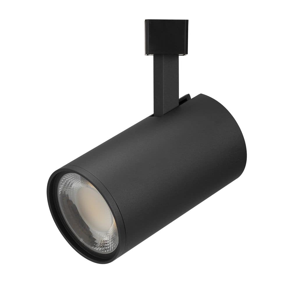 Black 36-Watt Integrated LED Linear Track Cylinder Track Head with Adjustab